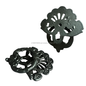 มือจับตู้ลิ้นชักสไตล์วินเทจ ทำจากเหล็กเคลือบผงสีดำ ตกแต่งแบบอินเดีย งานแฮนด์เมด สำหรับตู้ครัว ตู้เสื้อผ้า  ฮาร์ดแวร์ลิ้นชักสไตล์เรสติก - Product Image 2