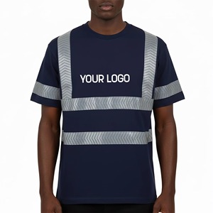 เสื้อโปโลทำงานผู้ชายแบบสะท้อนแสง เสื้อทำงาน 100% โพลีเอสเตอร์ เสื้อยืดโปโลนิรภัยแบบสะท้อนแสง - Product Image 1