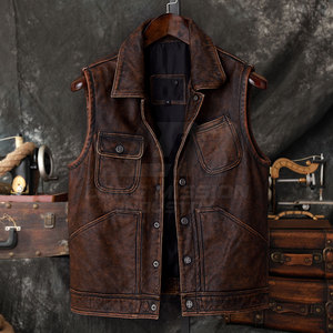 Chaleco de Cuero para Hombre, Nuevo Diseño, Chaleco de Cuero Premium para Club, Chaleco de Cuero Táctico Resistente para Motociclistas - Product Image 3
