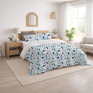 Cotton Duvet Cover <b>Set</b> Lightweight Breathable <b>Comforter</b> Cover with Pillowcases, Zipper Closure - Product Image 2