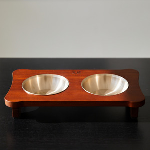 NOBBAN Premium Korean Traditional Bangjja Yugi Bronzeware Pet Bowl for Dogs & <b>Cats</b> (Single/Double) - Product Image 4
