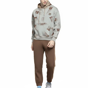 Survêtement à capuche pour homme, imprimé numérique, polyester respirant, toutes saisons, coupe classique, avec poches, taille élastique - Product Image 1