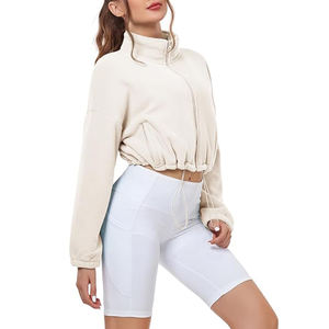 Pull à capuche vierge Offre Spéciale surdimensionné de bonne qualité Sweat à capuche court brodé personnalisé Pull à capuche pour femmes - Product Image 6