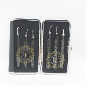 Pince à épiler de luxe en acier inoxydable à logo personnalisé, motif cœur durable, paillettes argentées, poudre noire pour cils – Vente chaude - Product Image 5