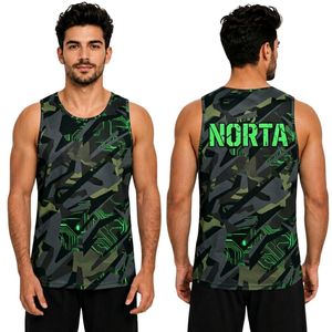 Camisetas Deportivas para Hombre, Resistentes, Sublimadas, con Camuflaje Digital Verde, Tejido Interlock de Poliéster de 220 GSM, para Entrenamiento y Fitness - Product Image 1