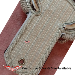 Epaulette de hombro ceremonial antiguo bordado a mano con flecos de hilo plateado, personalizado, con diseño de luna, lujoso y ecológico - Product Image 4