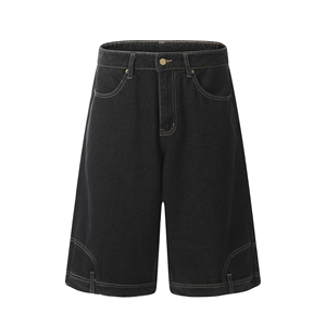 New Style Vintage Washed Blank <b>Men</b> Loose Denim Shorts Custom Embroidery Casual 100%cotton <b>Men</b> <b>Jean</b> Shorts Baggy Jorts for <b>Men</b> - Product Image 4