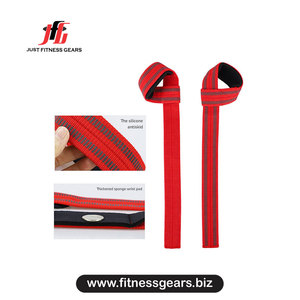 Support de poignet réglable avec fermeture auto-agrippante antidérapant pour musculation et entraînement de force unisexe rouge - Product Image 2