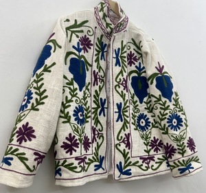 Chaqueta Bomber de Algodón Tejido con Bordado a Mano para Mujer, Diseño Floral, Punto Abierto, Manga Larga, Secado Rápido, para Invierno, Otoño y Primavera - Product Image 1