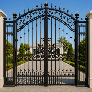 Transform your entry with durable custom wrought iron <b>gates</b> designed for ultimate home security and classic architectural style! - Product Image 2
