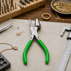 Pince à boucler à poignée verte en acier inoxydable, outil de bijouterie pour la formation de boucles de fil pour bagues, pendentifs, artisanat et fabrication de bijoux DIY - Product Image 6