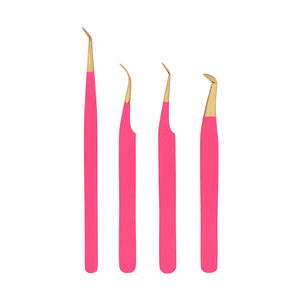 Pinzas para Cejas DANTRIC IMPLANTS DF-38 Profesionales con Punta Curva y Baño de Oro, Estilo Moderno - Product Image 1