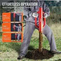 Heavy Duty 22LB Carbon Steel Farm Post Rammer 4.11 Inner Diameter T Post Pole Pounder Fence Post Driver Handles