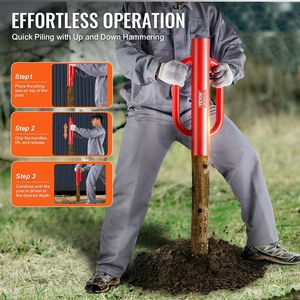 Heavy Duty 22LB Carbon Steel Farm <b>Post</b> Rammer 4.11 Inner Diameter T <b>Post</b> Pole Pounder Fence <b>Post</b> <b>Driver</b> Handles - Product Image 4