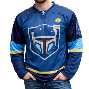 Camiseta de Fútbol Americano de Malla de Poliéster 220GSM para Hombre, Ropa Deportiva con Cuello en V y Manga Larga, Impresión Personalizada de Equipo, Fabricante para Pedidos al por Mayor OEM - Product Image 1