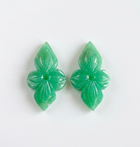 Colgante de Flor de Piedra Verde Natural al por Mayor, Jade Tallado para Fabricación y Accesorios de Collares - Product Image 3