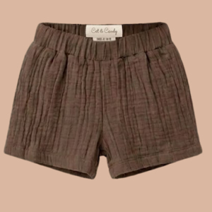<b>Cot</b> & Candy Organic Muslin Jhabla <b>Set</b> Cocoa Whisper Oversized Cotton Top Shorts for 0-3 Months Baby Summer Infant Clothing - Product Image 4
