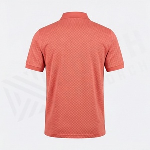 Polo en tricot à motif de points corail pour homme, manches courtes, coupe décontractée, ajustement régulier - Product Image 2