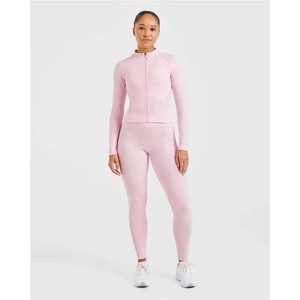 <b>Women</b> High Waist Long Sleeve Zipper Yoga <b>Set</b> Full Length Leggings Breathable Spandex Polyester Gym Workout Clothing Jumpsuit - Product Image 4