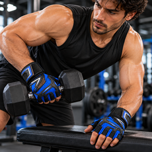 Gants de fitness personnalisés en gros, coupe-vent, respirants, pour musculation en extérieur, avec paume rembourrée et demi-doigts - Product Image 3