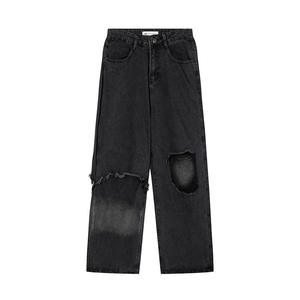 Pantalones Vaqueros Slim Negros Desgastados y Rotos con Parches, de Alta Elasticidad, para Hombre, Modelo 2026, con las Más Altas Tasas de Recompra - Product Image 1