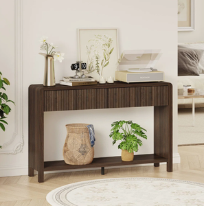 โต๊ะคอนโซลไม้เนื้อแข็งรีไซเคิลสไตล์โมเดิร์น พร้อมลิ้นชักสามช่อง สำหรับเฟอร์นิเจอร์บ้าน ใช้ในทางเข้าบ้าน ห้องทำงาน หรืออพาร์ตเมนต์ - Product Image 5