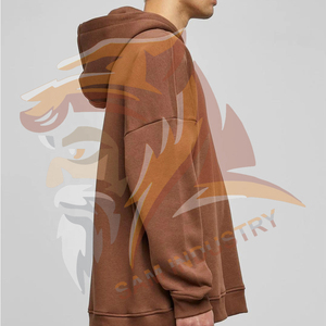 Vêtements d'hiver à manches longues, sweats à capuche pour hommes, style hip-hop, pull-over 100% coton, surdimensionné, logo personnalisé imprimé, sweats en molleton - Product Image 5