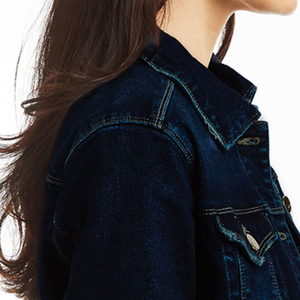 <b>Custom</b> Women's Black <b>Denim</b> <b>Jacket</b> Full Sleeve Winter Plain Jean Coat Wholesale OEM ODM High Quality Fashion 2026 - Product Image 5