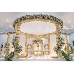 Élégant Anmol Mandap pour Mariage Gujarati, Décoration de Cérémonie de Mariage de Luxe avec Rudraksha, USA Floride, Vintage et Démontable - Product Image 1