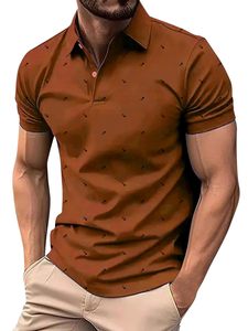 Polo homme Slim Fit style Hip Hop, élégant, en polycoton, plusieurs couleurs disponibles, motif graphique sérigraphié, jersey épais - Product Image 2