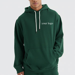 ผู้ผลิต OEM เสื้อฮู้ดดี้ผ้าฝ้าย 100% แบบยูนิเซ็กซ์สำหรับผู้ชาย คุณภาพสูง ทรงโอเวอร์ไซส์ ปักลาย เสื้อกันหนาวมีฮู้ด - Product Image 1