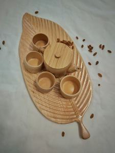 [HAUTE QUALITÉ] |   Plateau de service en bois en forme de feuille, plateau en bois pour fromage, fruits, en-cas, présentation alimentaire, en provenance du Vietnam - Product Image 3