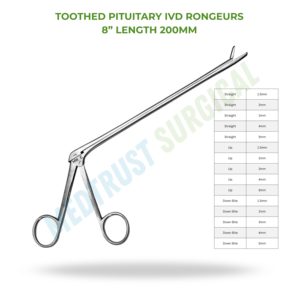 Rongeur crânien denté 200 mm pour instrument chirurgical neurochirurgical de la colonne vertébrale, pour chirurgie d'élimination des disques - Product Image 2
