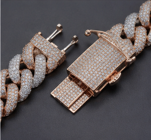 Cadena de Eslabones Cubanos Miami de Plata de Ley 925 con Diamantes Personalizados y Moissanita, Estilo Hip Hop, Joyería Fina de Alta Calidad - Product Image 4