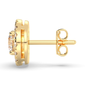 REYES Minimalist 14K 18K Solid Gold GRA Certified Moissanite Screw <b>Back</b> Stud <b>Earrings</b> For Women New Design Fine Jewelry - Product Image 3