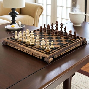 Modern Design Luxury Square <b>Wooden</b> <b>Chess</b> Board High Quality Handmade with <b>Chess</b> <b>Pieces</b> Customizable Decoration Rectangle Shape - Product Image 6