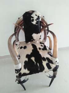 Silla de Cuerno de Buey de Diseño Real Auténtico, Cuero de Cabra Ecológico, Hecha a Mano, Artesanía Europea, Natural, Pulida, Tallada - Product Image 5