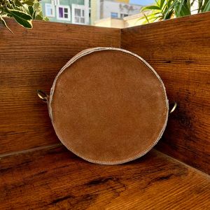 Haute qualité botte point daim cuir sac à bandoulière femmes usiné à la main bandoulière ronde sacs à main sac à main fronde cercle sacs - Product Image 5