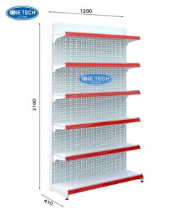 Estanterías Metálicas Perforadas de 6 Niveles, Verticales, de un Solo Lado, para Supermercados, de Fácil Instalación y Resistentes - Product Image 2