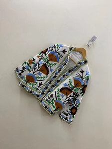 Chaqueta Bomber de Terciopelo Bordada Vibrante y Transpirable 100% Algodón para Mujer, Chaqueta Floral Bohemia, Precio al por Mayor - Product Image 3