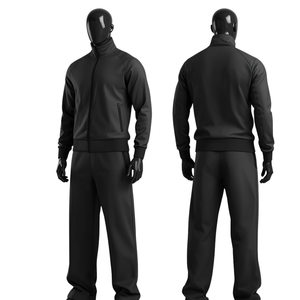 Ensemble de survêtement d'hiver pour homme, col montant zippé, coupe large, respirant, léger, haut de gamme, décontracté et sportif - Product Image 2