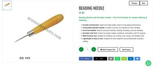 Aguja para Abalorios con Mango de Madera, Punta Fina, Herramienta de Precisión para Joyería, Enhebrado y Nudos |   N.° de artículo GS-105 - Product Image 3