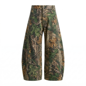 2026 High Waist Wide Leg Camouflage Denim <b>Pants</b> Cotton Casual Loose Fit Autumn Men's Jeans Printed Pattern Midweight Woven Style - Product Image 5