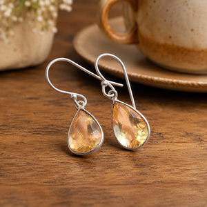 Citrine Pear Cut Drop <b>Earrings</b> 925 Sterling Silver Rose Gold Yellow Gold Plated Artisan Boho Statement Jewelry for Women Fashion - Product Image 6