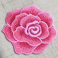 Lot de patchs brodés colorés en forme de fleurs, appliqués thermocollants en tissu, motif rose décoratif, en feutre non tissé