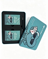 Cartes à Jouer Personnalisées Double Face Écologiques et Durables, Boîte en Papier pour Carnet, Design Gravé Imperméable pour Jeux en Famille