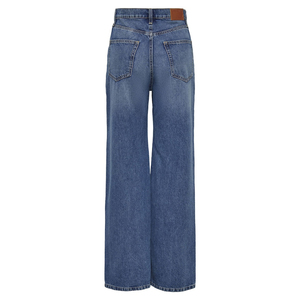 Jean évasé en denim pour femme 100 % coton ultra-doux et respirant, broderie, tissu de qualité supérieure, séchage rapide, taille haute, style années 90 - Product Image 4