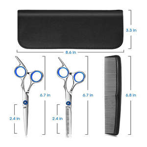 Kit Profesional de Tijeras de Peluquería de Acero Inoxidable Afiladas, con Tijeras de Entresacar y Texturizar - Product Image 6