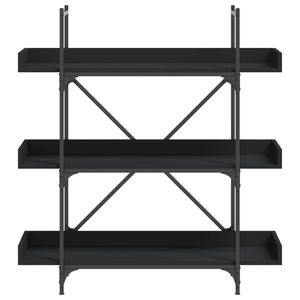 Librería de madera de ingeniería negra de 3 niveles 39,4 "x 13" x 42,7 "-Estantería duradera y elegante - Product Image 4