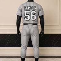 Maillot de baseball LY pour homme, manches courtes, gris rayé, évacuation de l'humidité, coupe régulière, vêtements de sport pour adultes toutes saisons